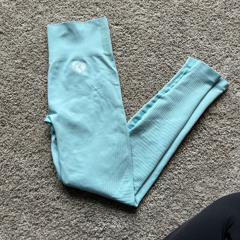 Seamless light blue leggings womens best